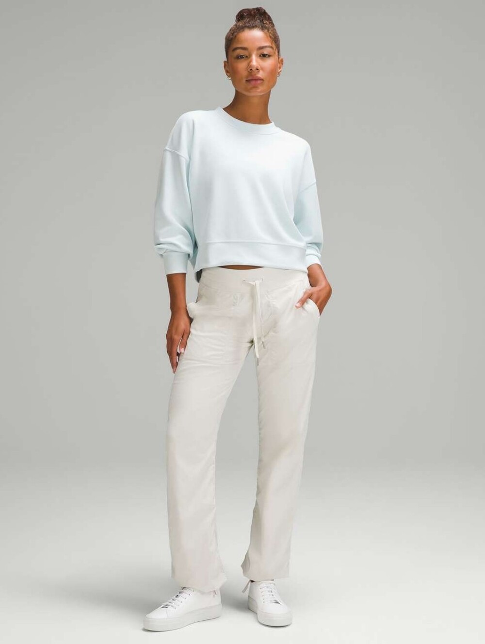 Lululemon Softstreme Perfectly Oversized Cropped Crew Sheer Blue 6 - Picture 5 of 7